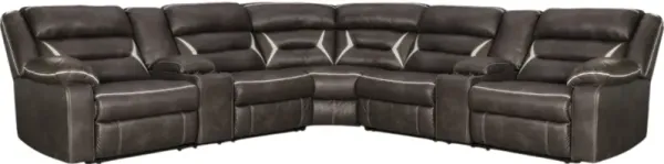 Signature Design by Ashley® Kincord 4-Piece Midnight Power Reclining Sectional 