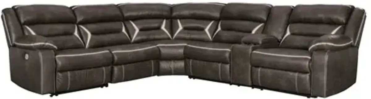 Signature Design by Ashley® Kincord 4-Piece Midnight Power Reclining Sectional 