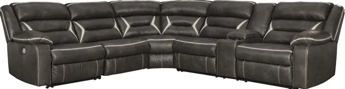 Signature Design by Ashley® Kincord 5-Piece Midnight Power Reclining Sectional