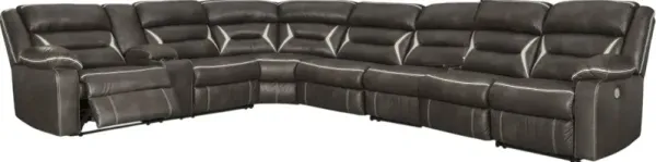 Signature Design by Ashley® Kincord 6-Piece Midnight Power Reclining Sectional with Console