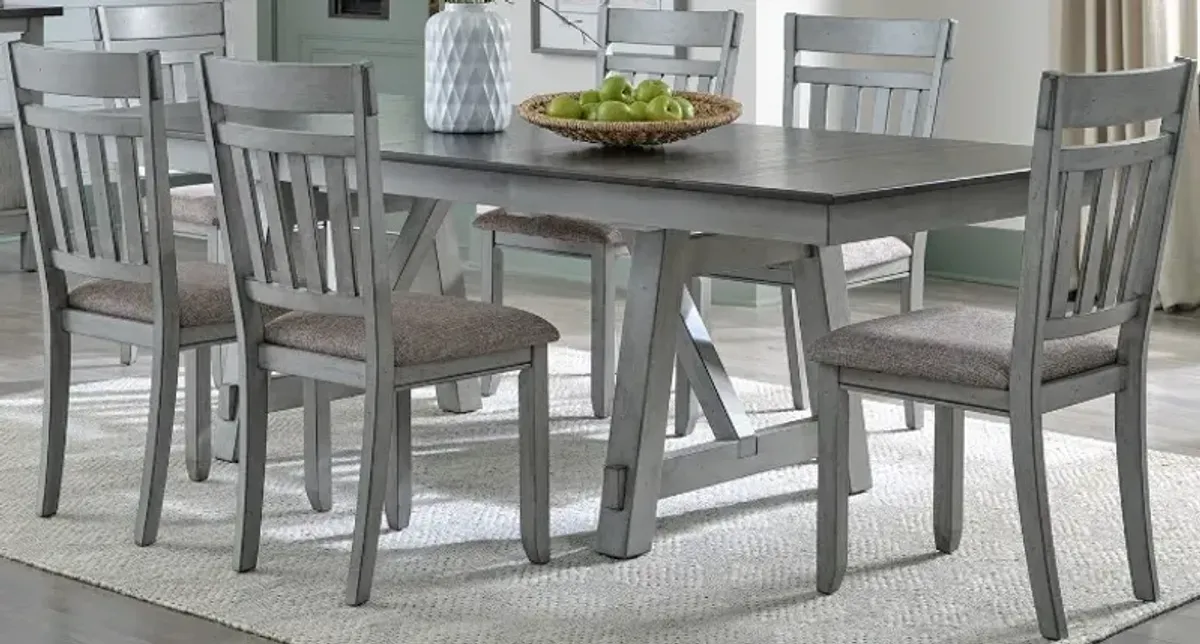 Liberty Furniture Newport 7-Piece Grey/Smokey Grey Dining Table Set