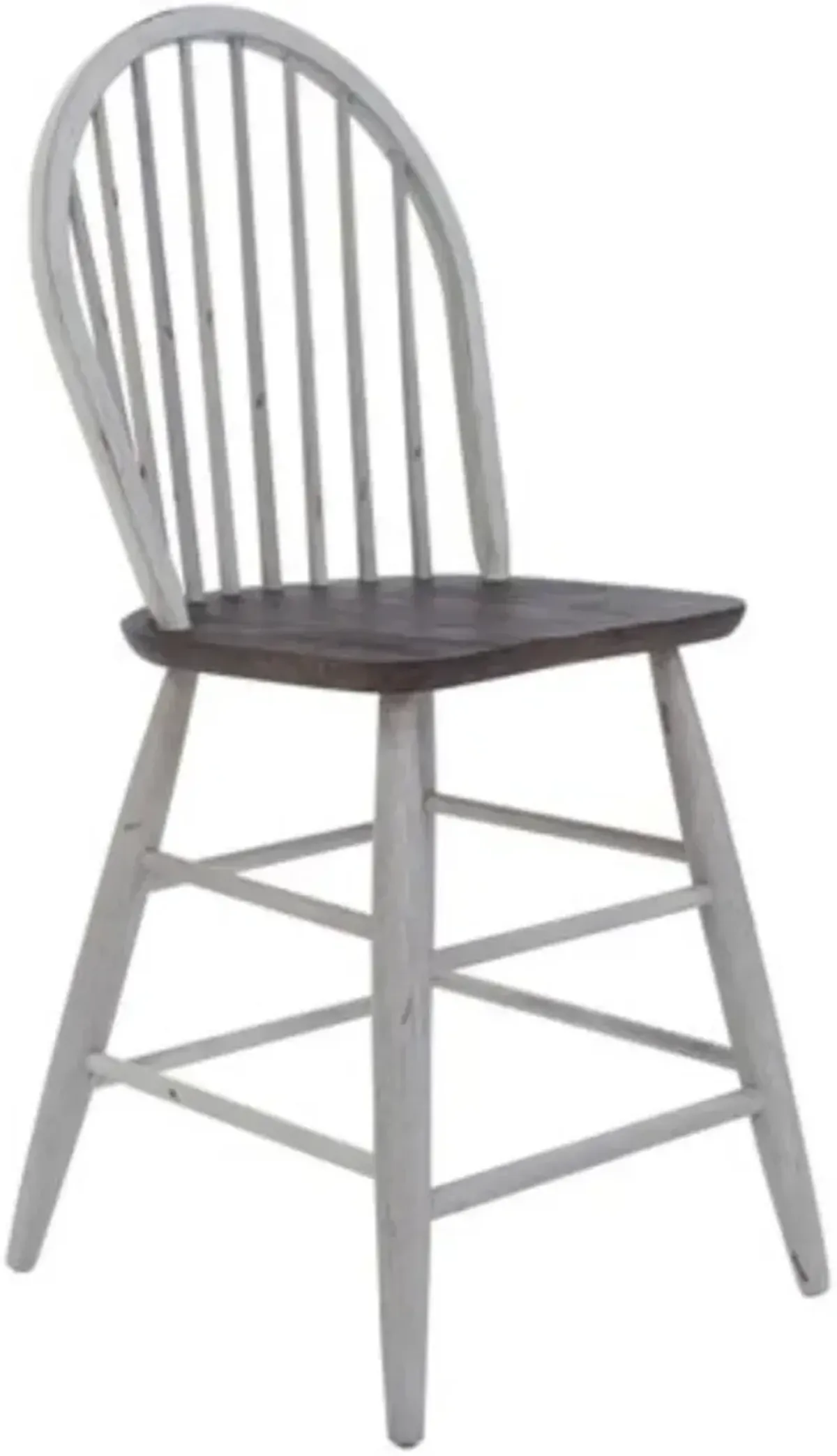 Liberty Furniture Farmhouse Two Tone White Windsor Back Counter Chair - Set of 2