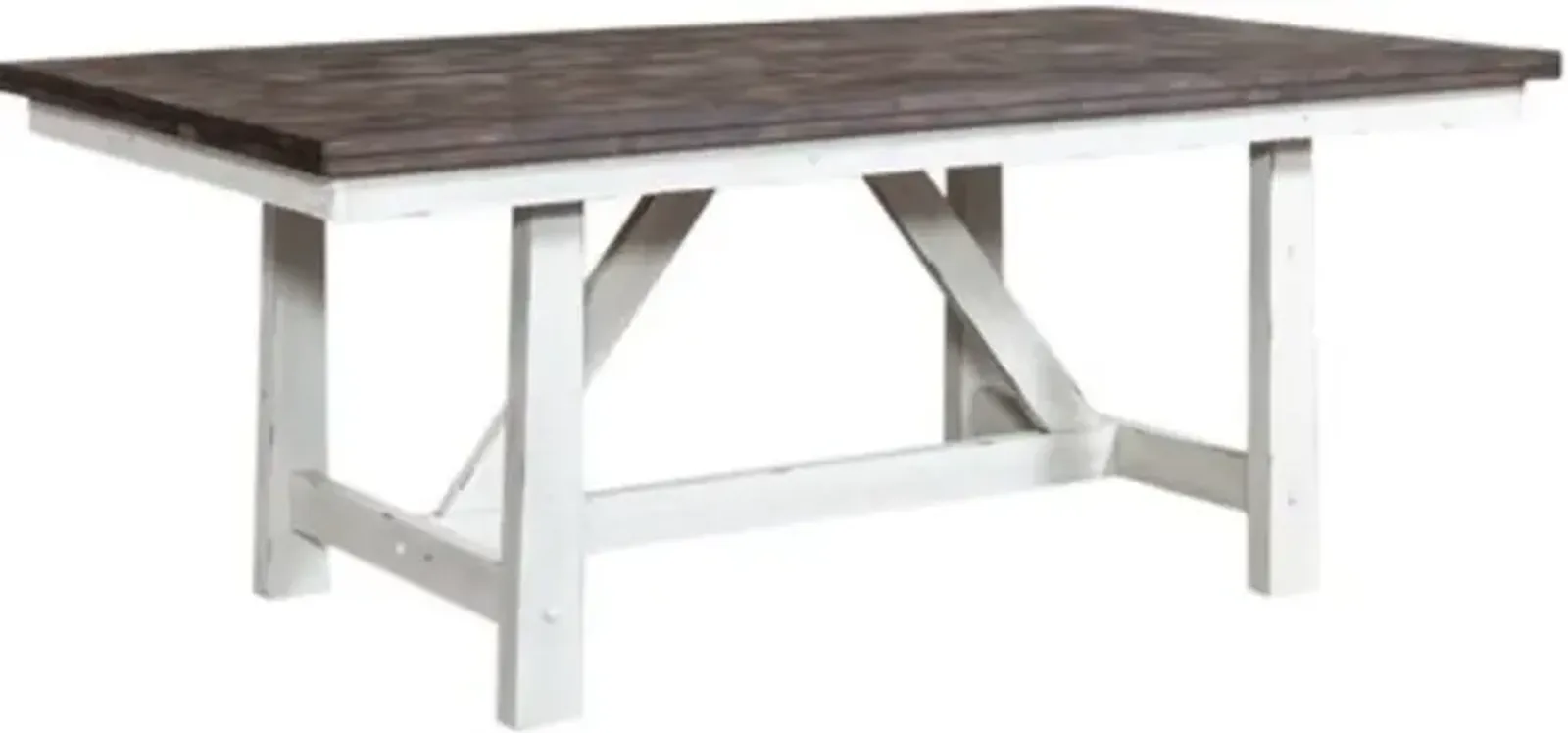 Liberty Furniture Farmhouse Brown Dining Table with White Trestle Base