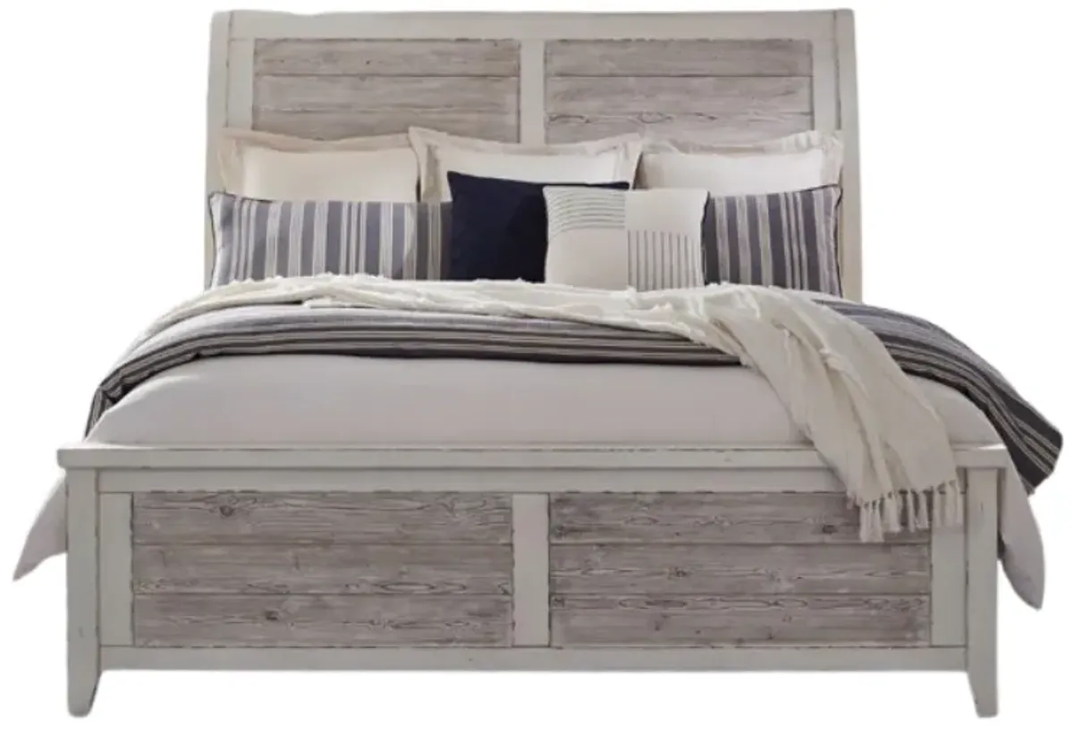 Liberty Furniture Backroads Parchment Brown/Weathered White King Sleigh Bed