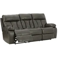 Signature Design by Ashley® Willamen Quarry Reclining Sofa with Drop Down Table