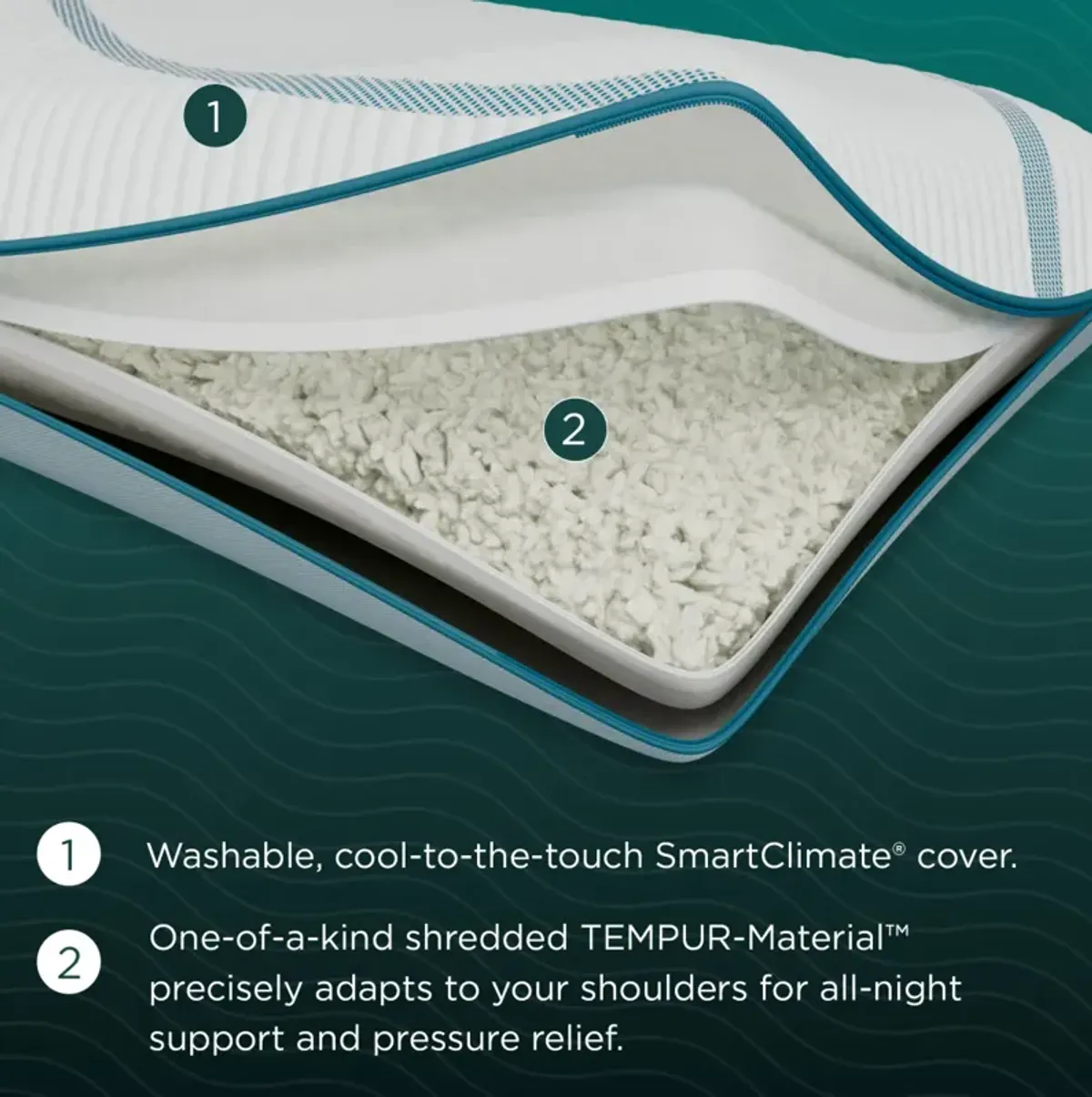 Tempur-Pedic® TEMPUR-Adapt® ProAdjust TEMPUR-Material King Bed Pillow