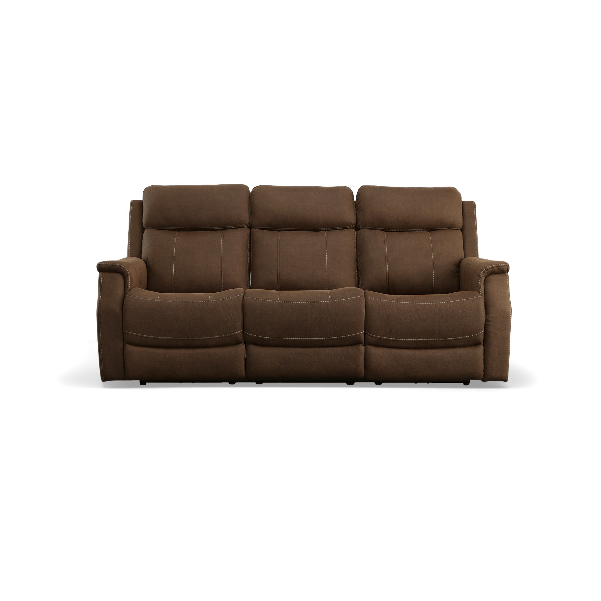 Flexsteel Easton Brown Power Reclining Sofa with Power Headrests and Lumbar