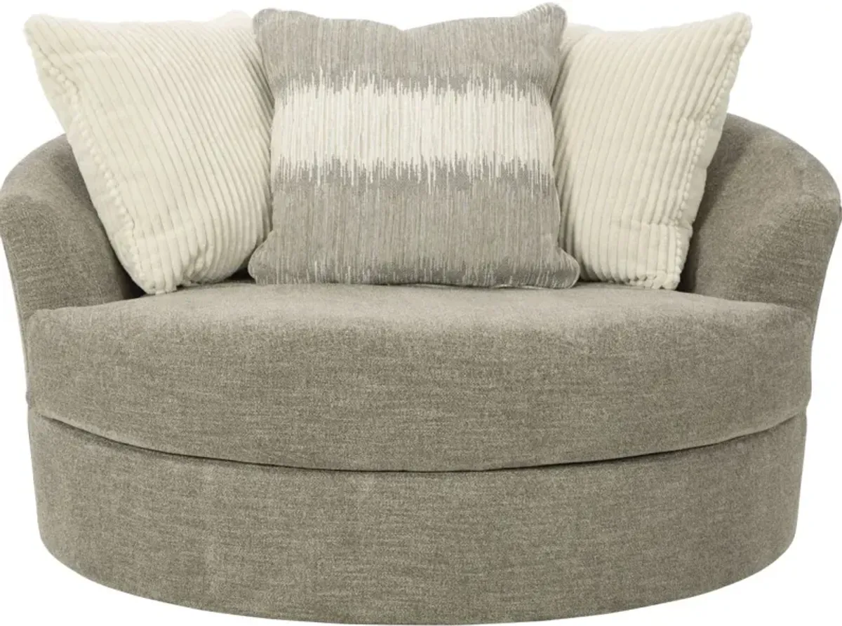 Signature Design by Ashley® Creswell Stone Oversized Swivel Accent Chair