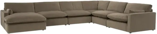 Signature Design by Ashley® Sophie 6-Piece Cocoa Right-Arm Facing Sectional and Chaise