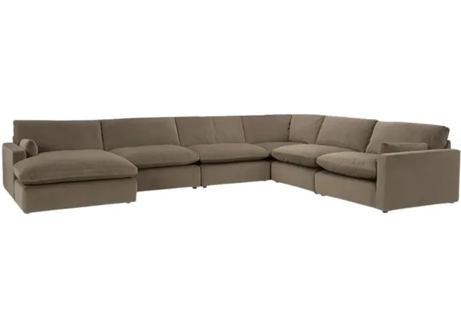 Signature Design by Ashley® Sophie 6-Piece Cocoa Left-Arm Facing Sectional and Chaise