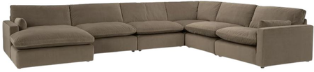 Signature Design by Ashley® Sophie 6-Piece Cocoa Right Arm Facing Sectional Sofa Chaise