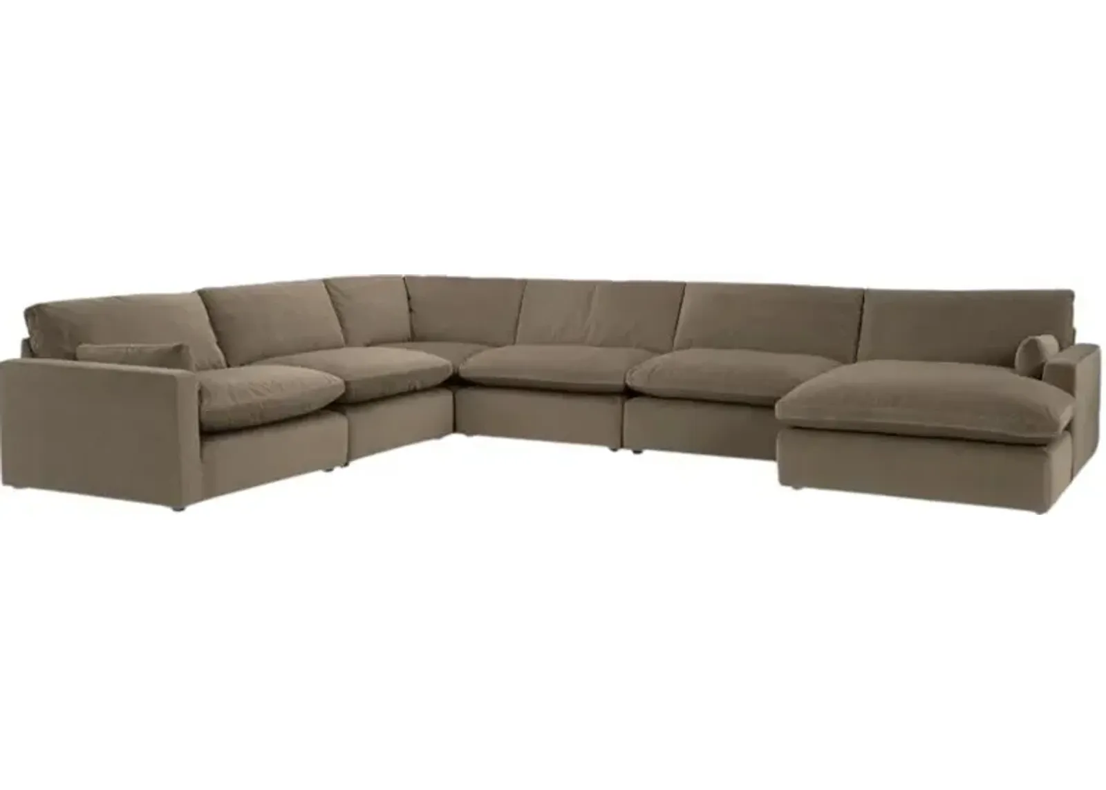 Signature Design by Ashley® Sophie 6-Piece Cocoa Right-Arm Facing Sectional and Chaise