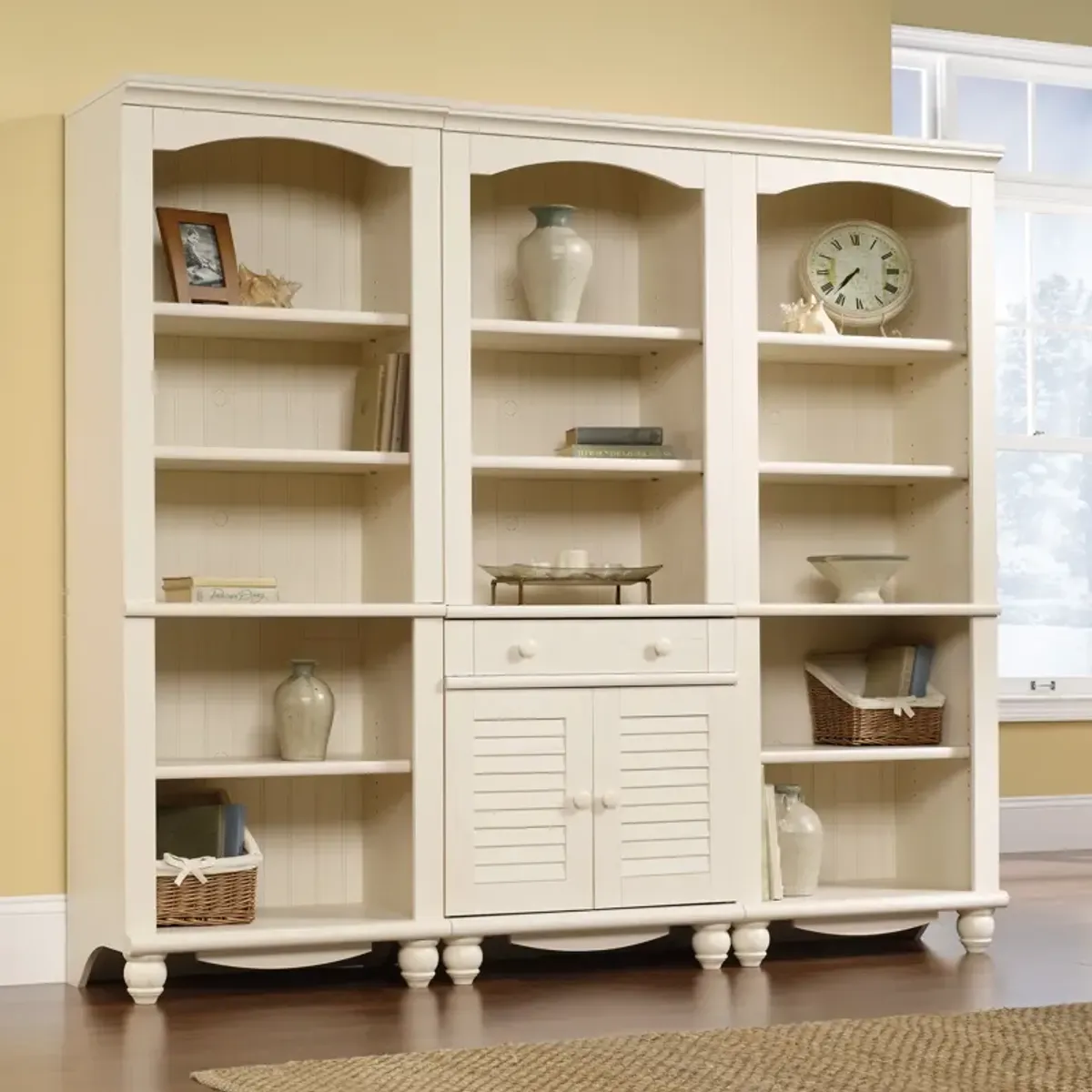 Sauder® Harbor View® Antiqued White® Library Bookcase