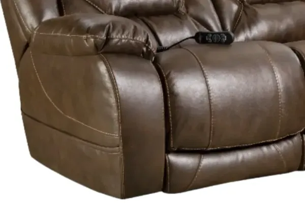 HomeStretch Enterprise Dark Brown Double Power Reclining Sofa