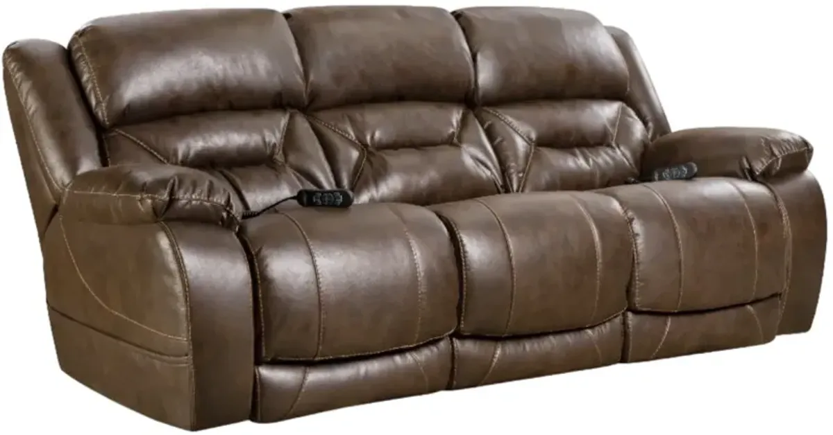 HomeStretch Enterprise Dark Brown Double Power Reclining Sofa