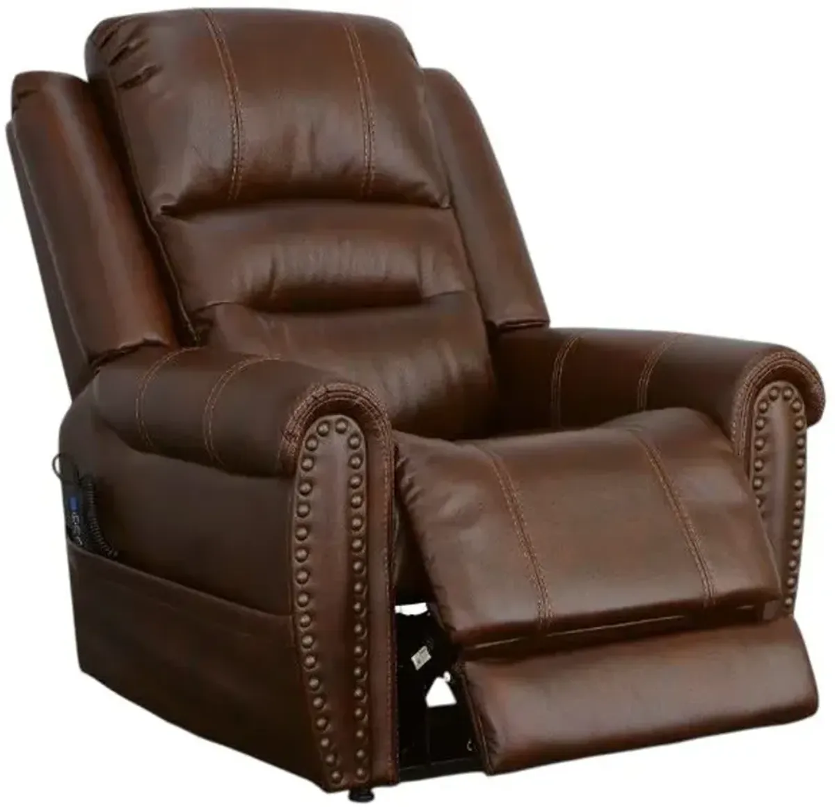 Flexsteel® Oscar Brown Power Lift Recliner with Power Headrest
