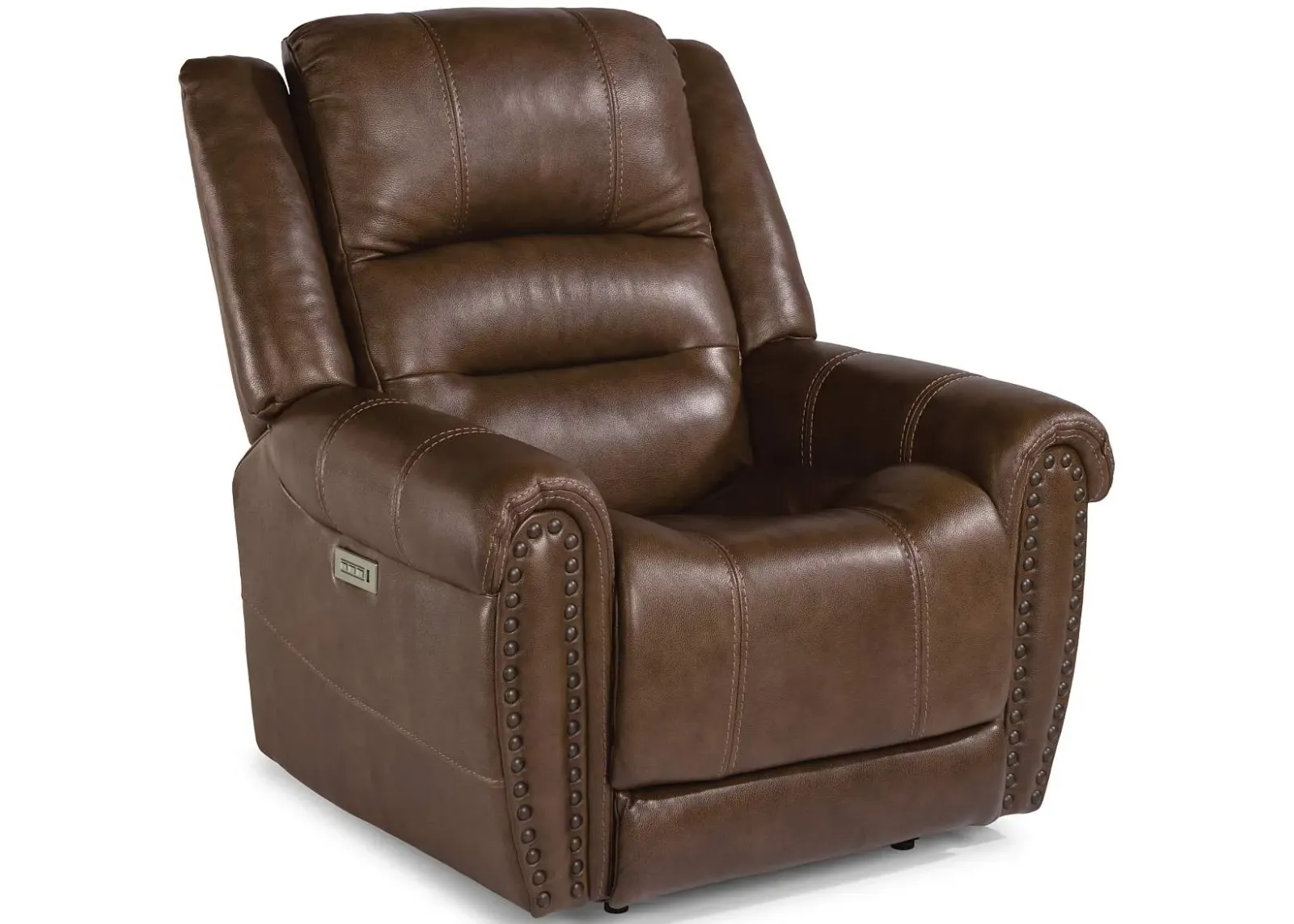 Flexsteel® Oscar Brown Power Recliner With Power Headrest