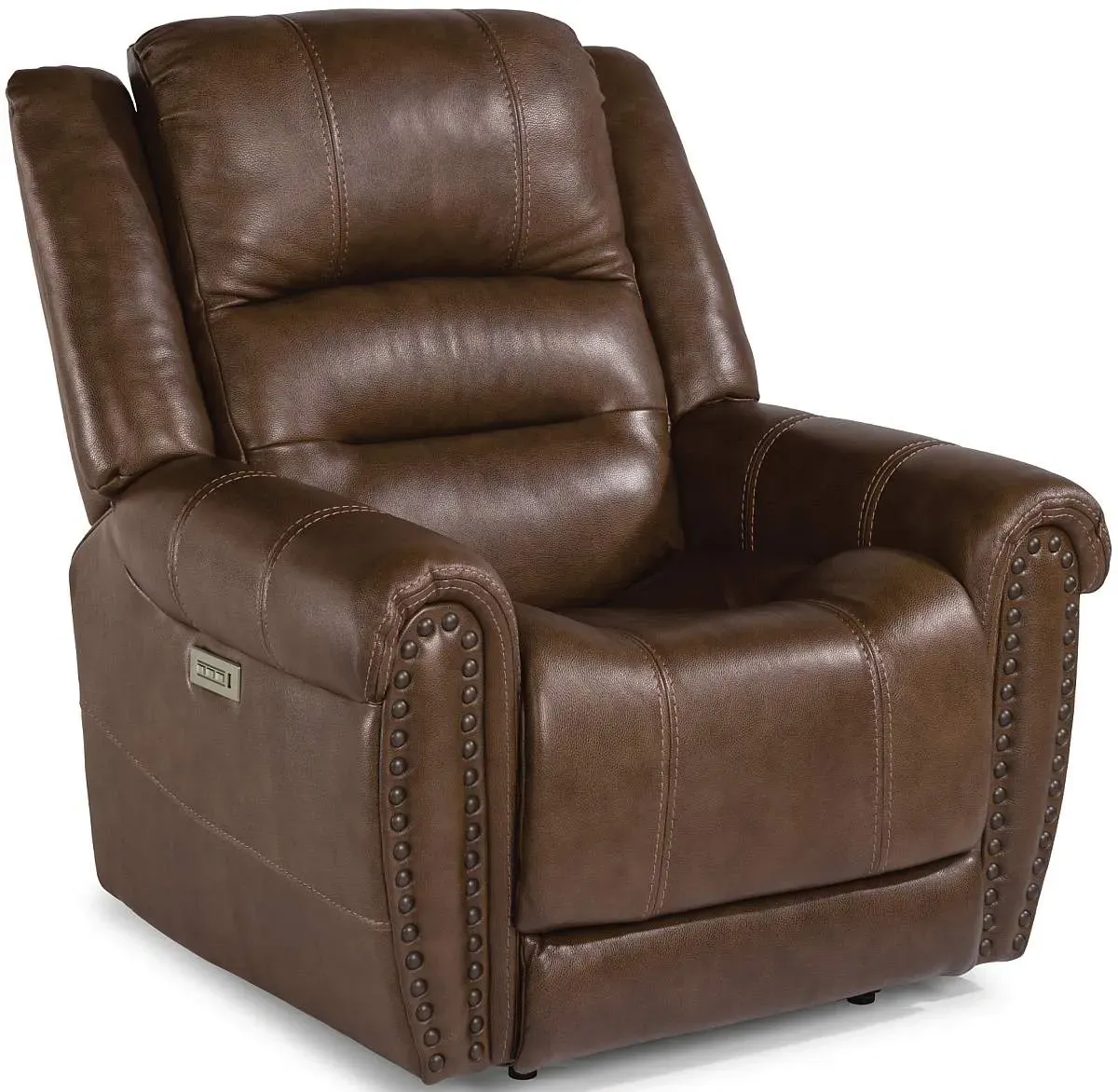 Flexsteel® Oscar Brown Power Recliner With Power Headrest