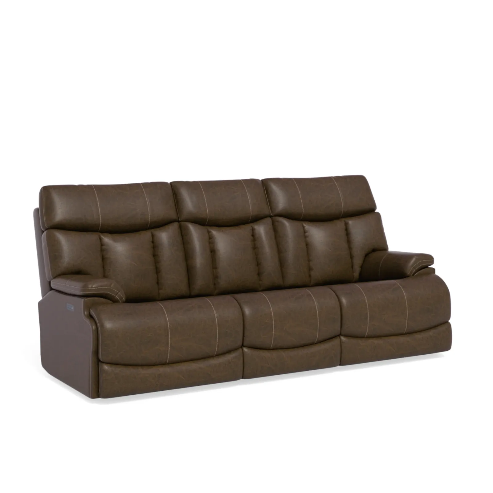 Flexsteel Clive Brown Triple Power Reclining Sofa