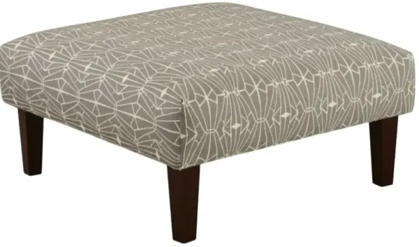 Fusion Furniture Sugarshack Glacier Emblem Charcoal Gray Cocktail Ottoman