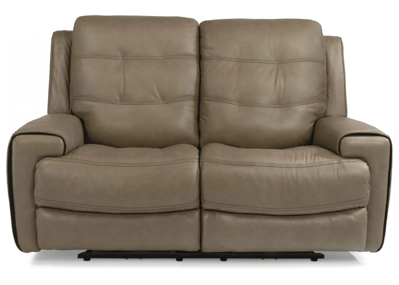 Flexsteel Wicklow Leather Khaki Power Reclining Loveseat