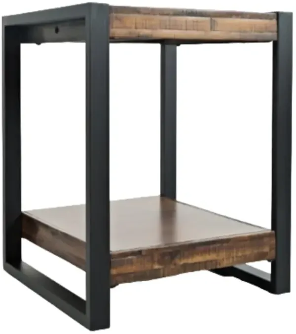 Jofran Inc. Loftworks Black/Brown End Table 