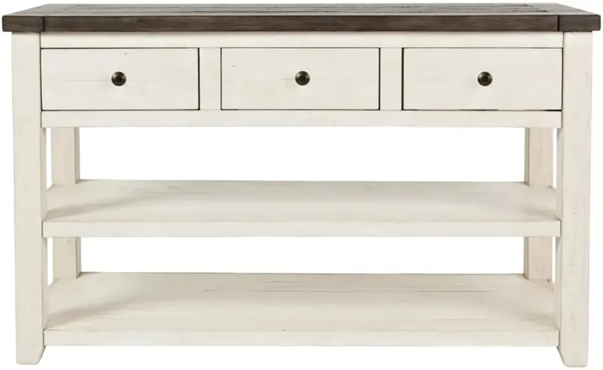 Jofran Inc. Madison County Barnwood Console Table with Vintage White Base