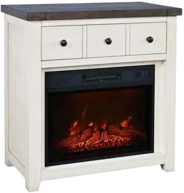 Jofran Inc. Madison County Vintage White 32" Fireplace Media Console
