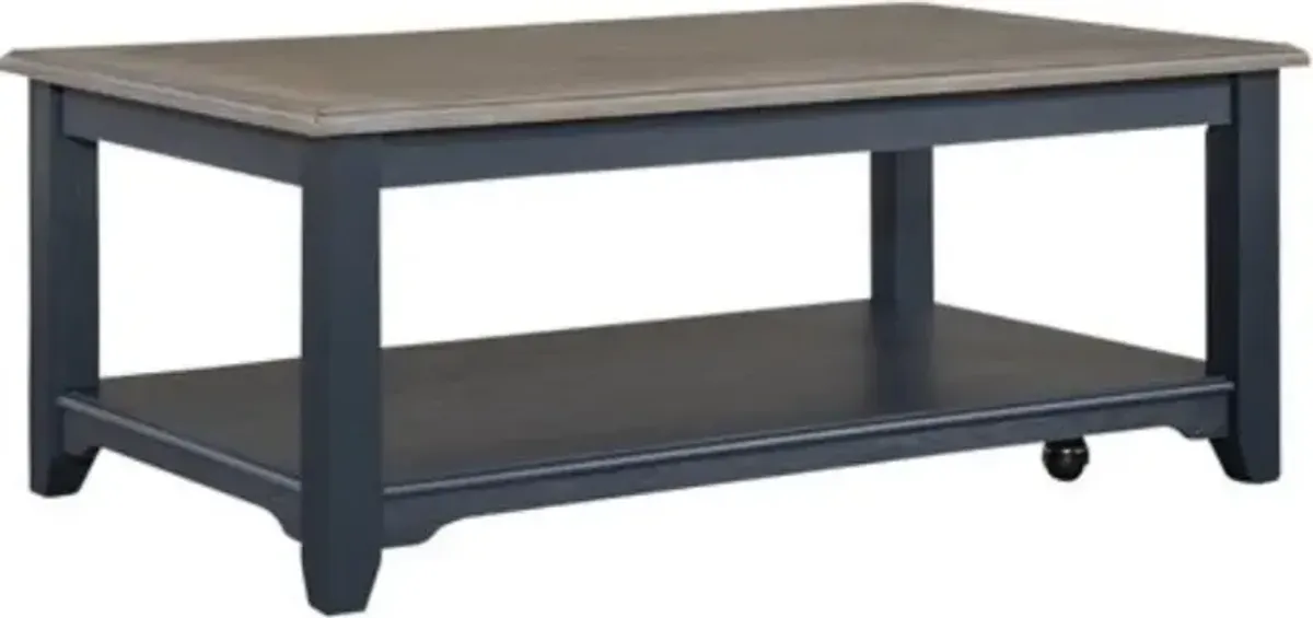 Liberty Furniture Summerville Brushed Gray/Navy Cocktail Table