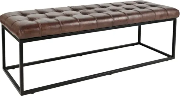 Jofran Inc. Global Archive Dark Sienna Leather Ottoman