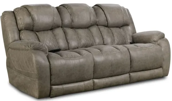 HomeStretch Gray Double Reclining Power Sofa