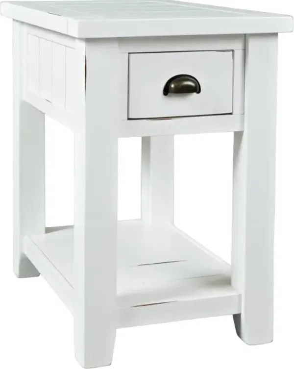 Jofran Inc. Artisan's Craft Weathered White Chairside Table