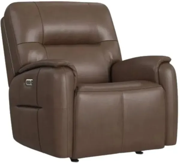 Flexsteel® Wilson Café Brown Power Gliding Recliner with Power Headrest