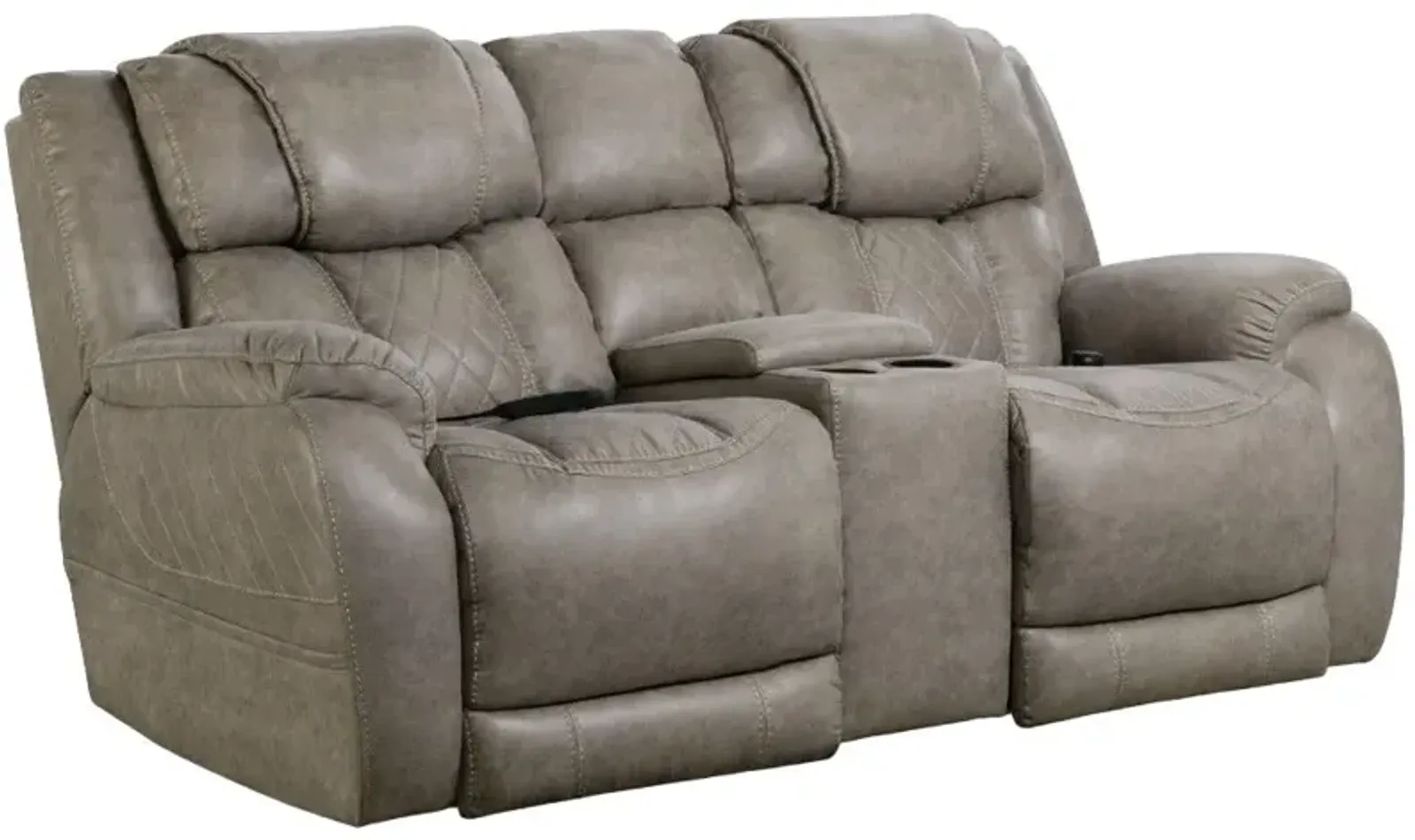 HomeStretch Daytona Gray Power Reclining Console Loveseat