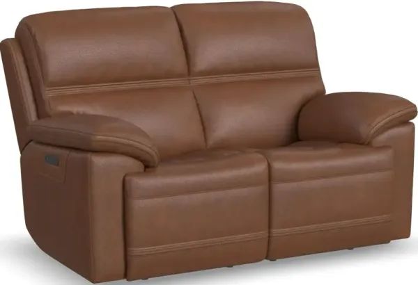 Flexsteel® Jackson Whiskey Power Reclining Loveseat with Power Headrests