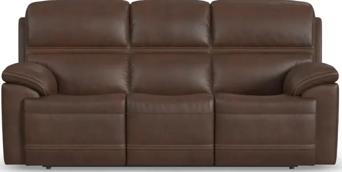 Flexsteel® Jackson Whiskey Power Reclining Sofa with Power Headrests