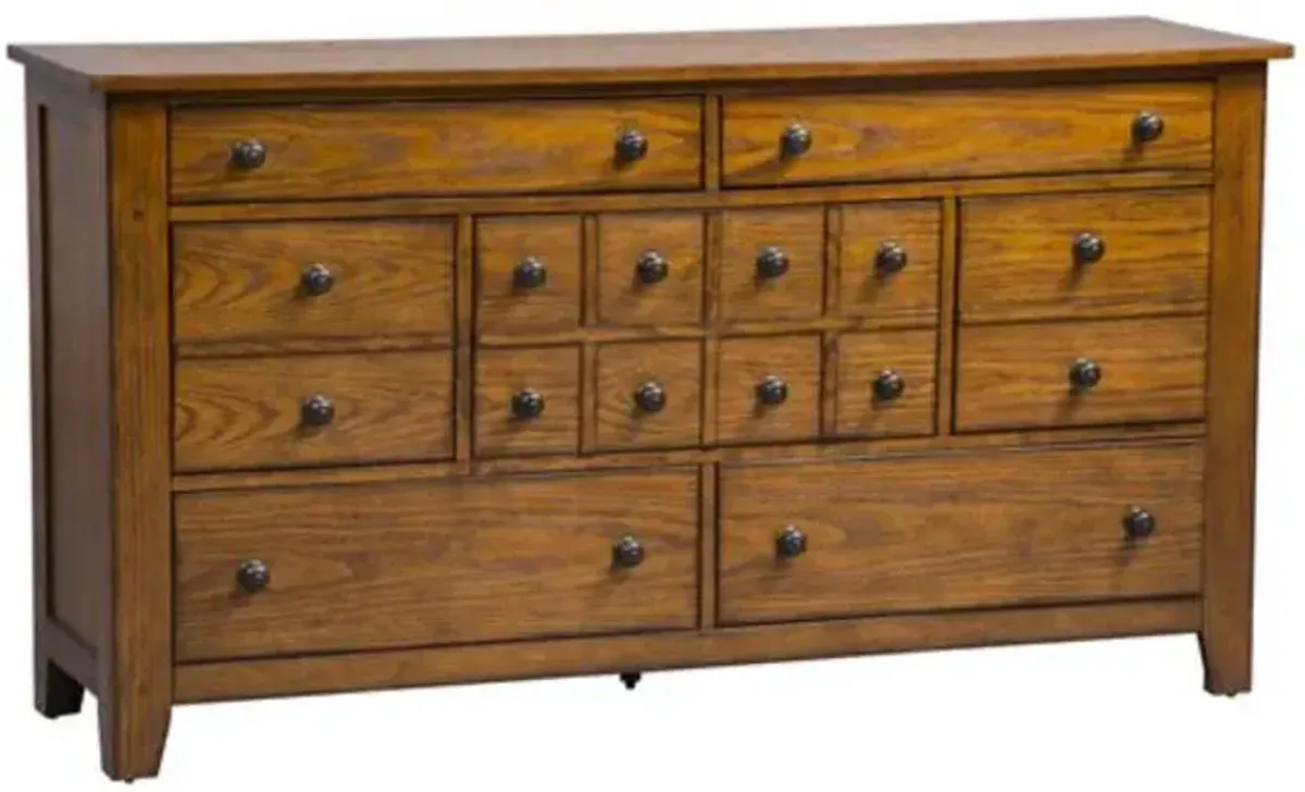 Liberty Furniture Grandpas Cabin Aged Oak Dresser