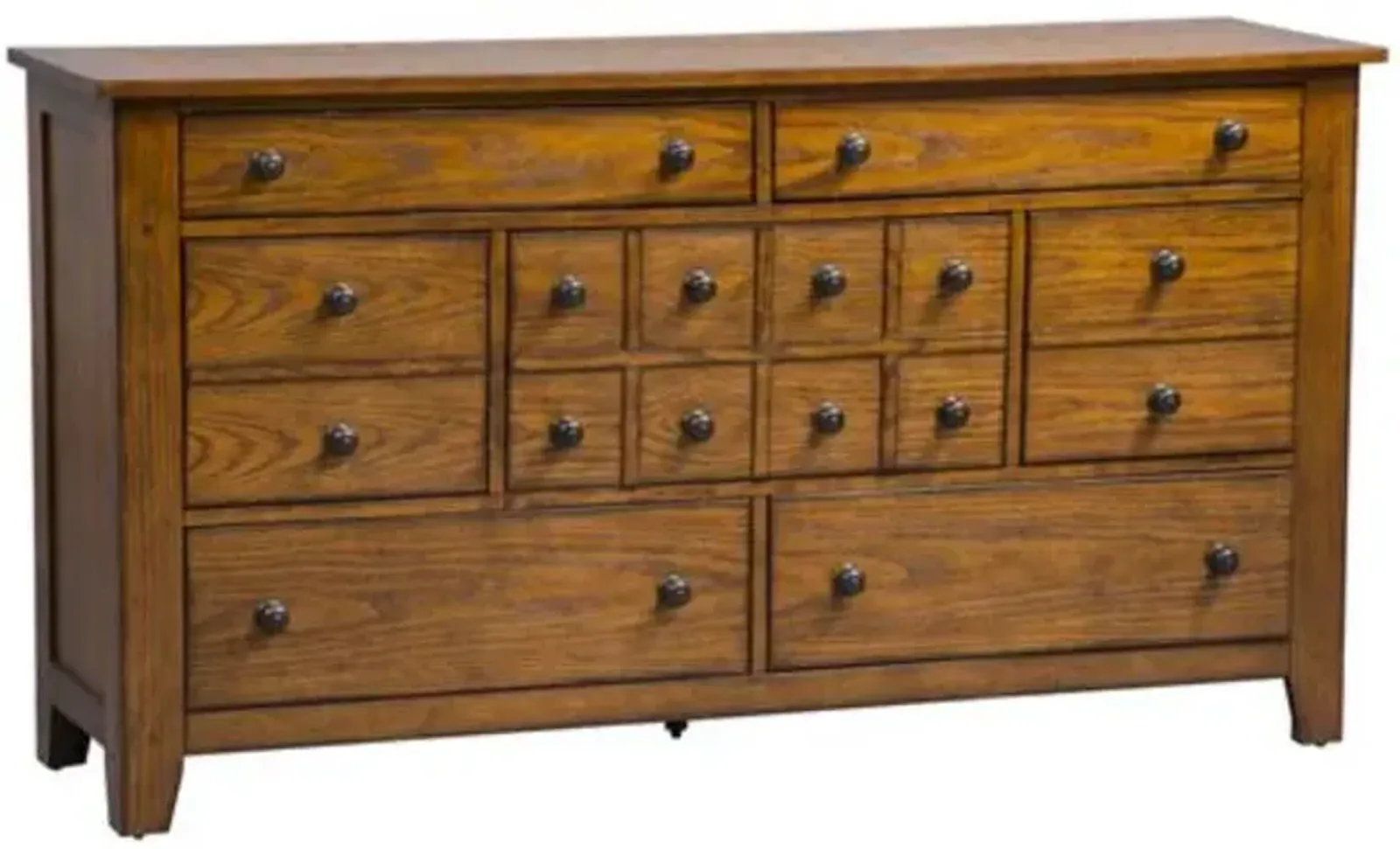 Liberty Furniture Grandpas Cabin Aged Oak Dresser