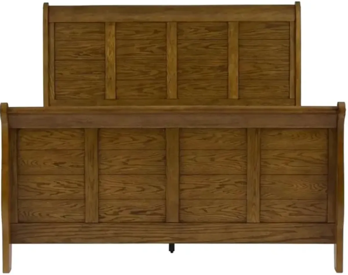 Liberty Furniture Grandpas Cabin Aged Oak Queen Sleigh Bed