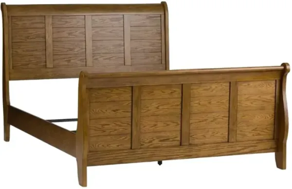 Liberty Furniture Grandpas Cabin Aged Oak Queen Sleigh Bed