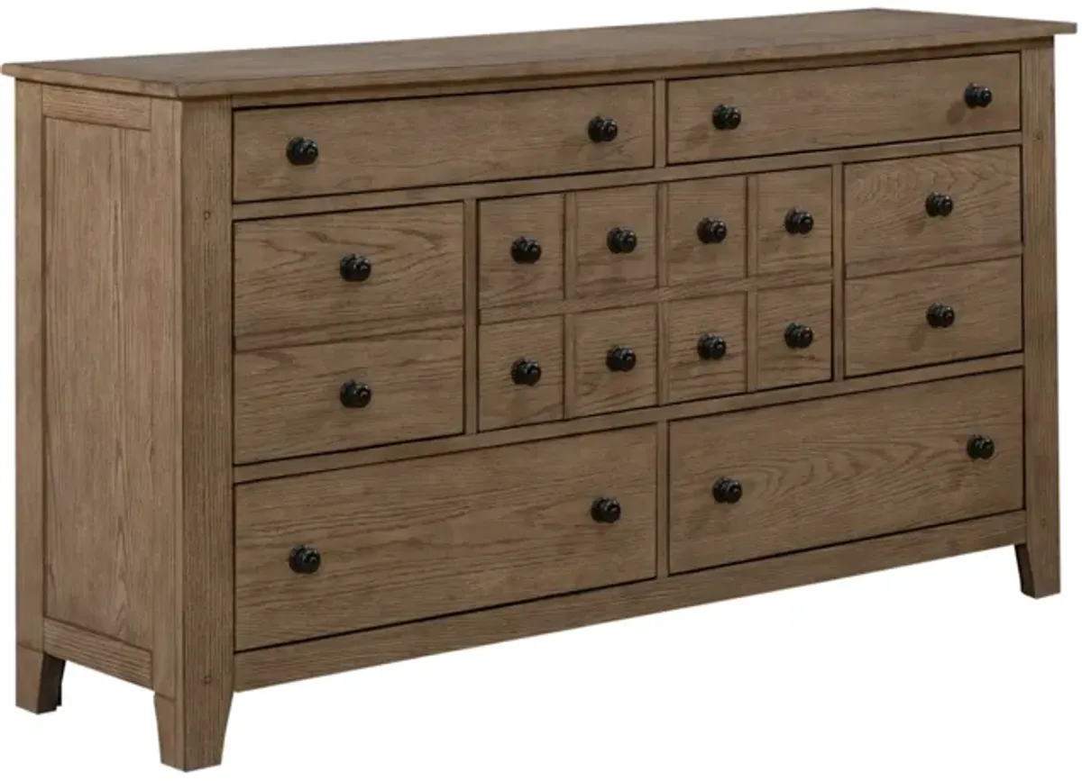 Liberty Furniture Grandpas Cabin Aged Oak 7-Drawer Dresser