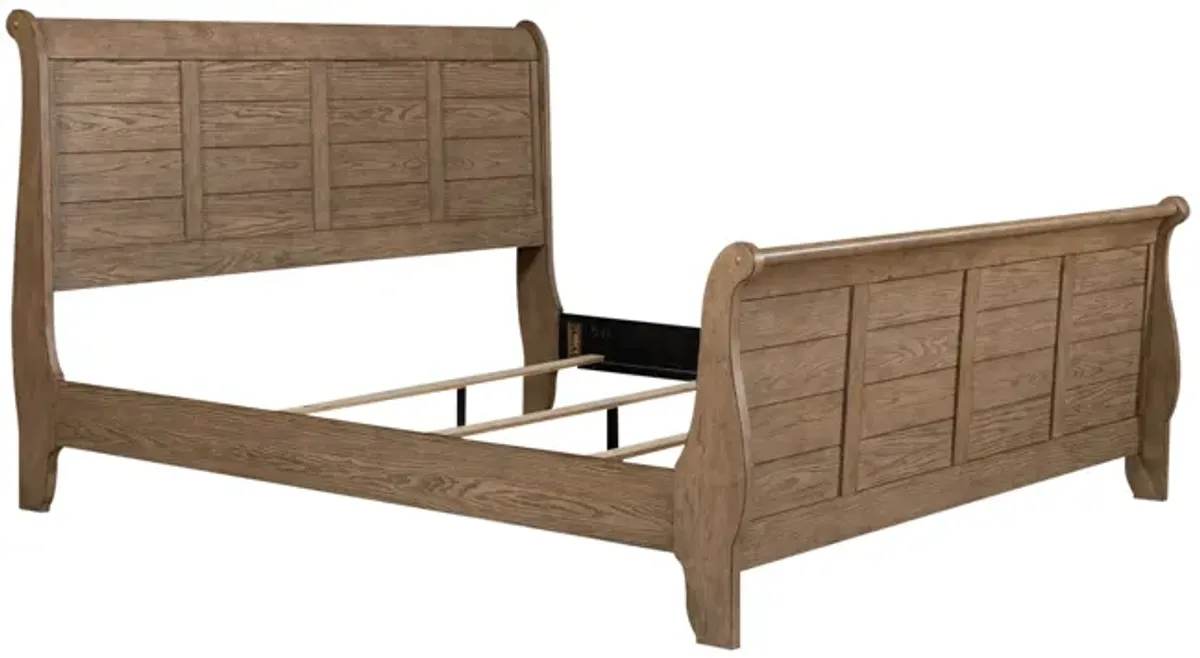 Liberty Furniture Grandpas Cabin Aged Oak Queen Sleigh Bed