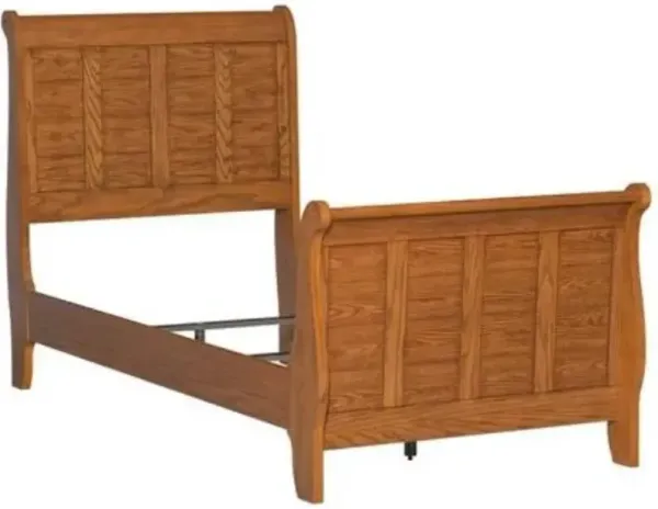 Liberty Furniture Grandpas Cabin Aged Oak Youth Twin Sleigh Bed