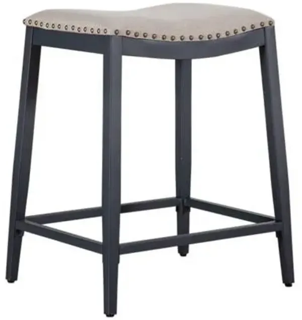 Liberty Furniture Vintage Series Navy Backless Upholstered Counter Chair - Set of 2