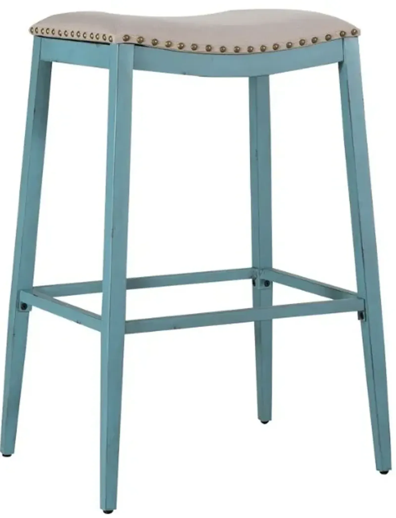 Liberty Furniture Vintage Series Beige/Blue Backless Upholatered Barstool - Set of 2