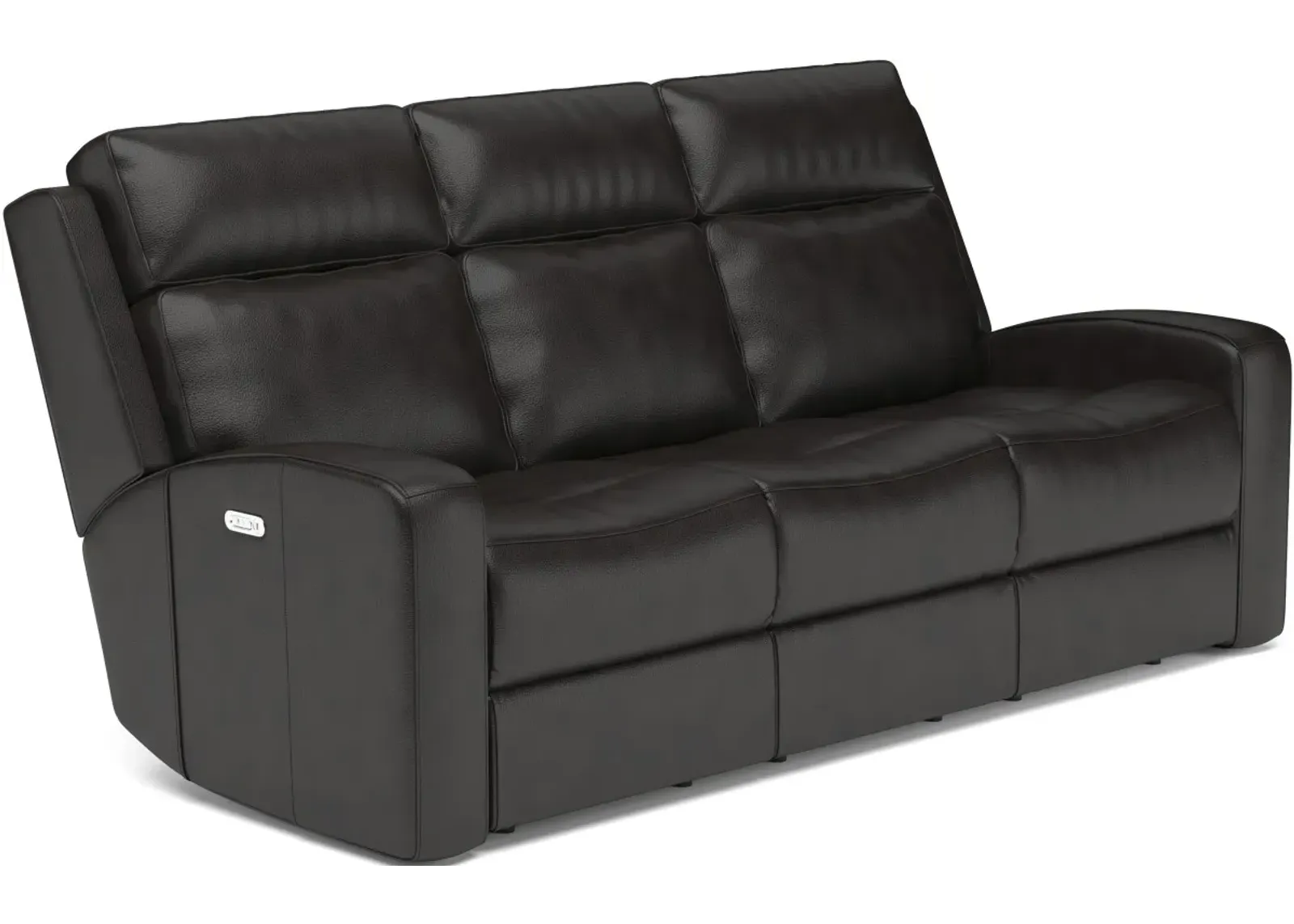 Flexsteel® Cody Grey Leather Power Reclining Sofa with Power Headrest