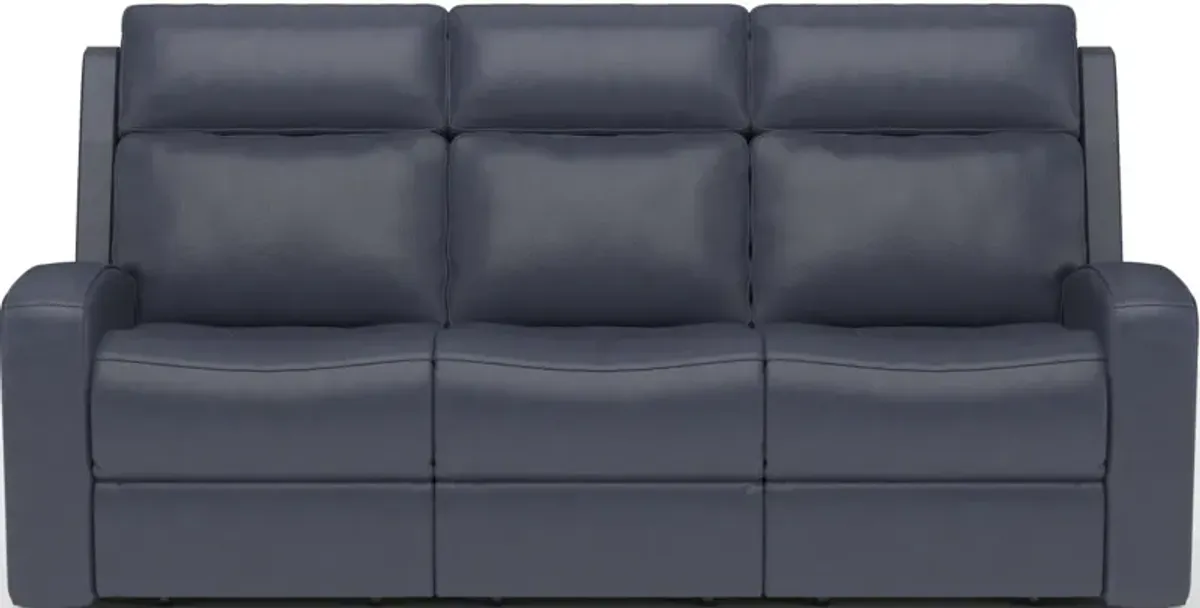 Flexsteel® Cody Dark Blue Power Reclining Sofa with Power Headrests