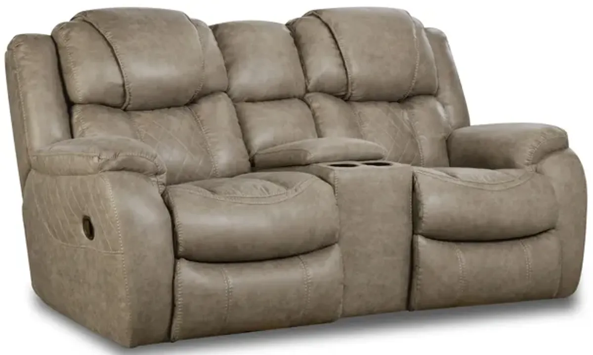 Homestretch Mushroom Reclining Console Loveseat