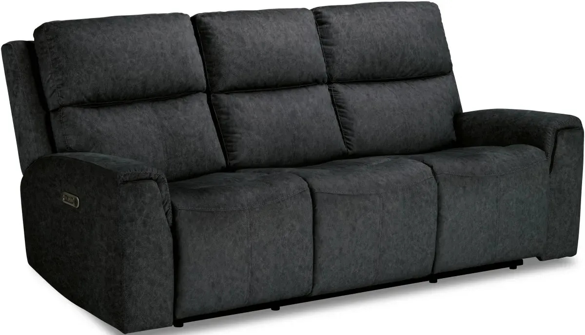 Flexsteel® Jarvis Graphite Power Reclining Sofa with Power Headrests