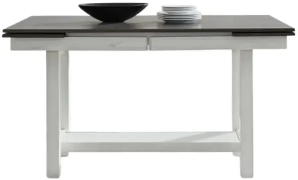 Liberty Furniture Brook Bay Carbon Gray Dining Table with Textured White Base